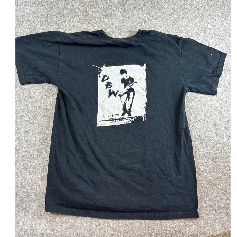 Y2K DBW Adam Lewis Shirt Mens Medium Black Graphic Guitar Grunge Streetwear Tee